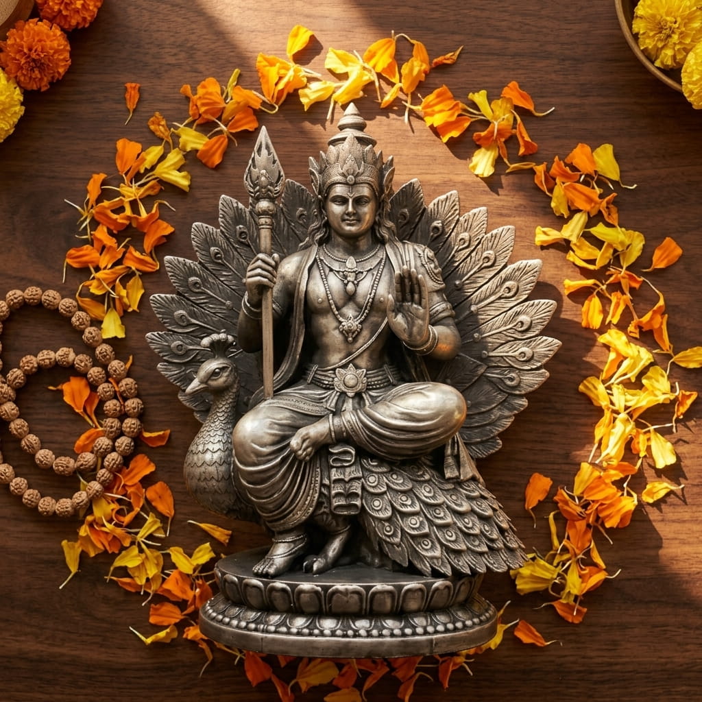 Murugan on Peacock Throne