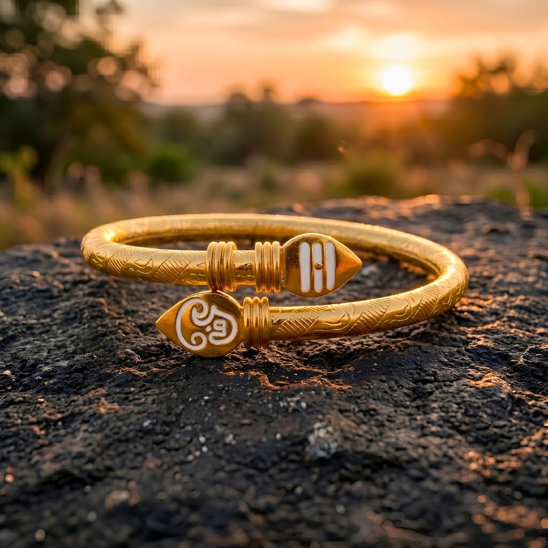 Murugan Vel  Kada Golden | Pure Brass Spiritual Kapu for Strength, Courage & Protection