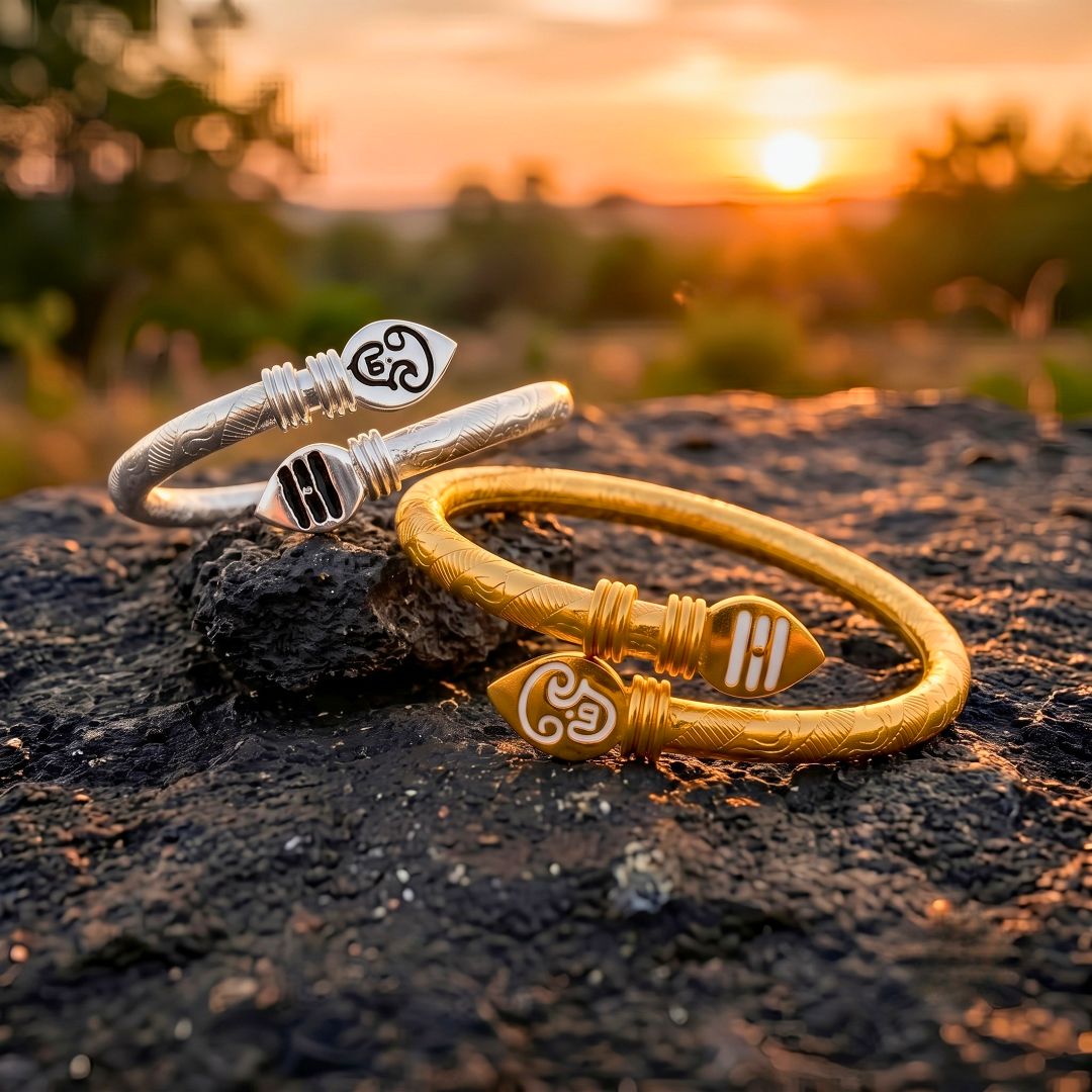 Murugan Vel Kada Combo (Silver & Golden) | Twin Sacred Bracelets for Strength & Protection