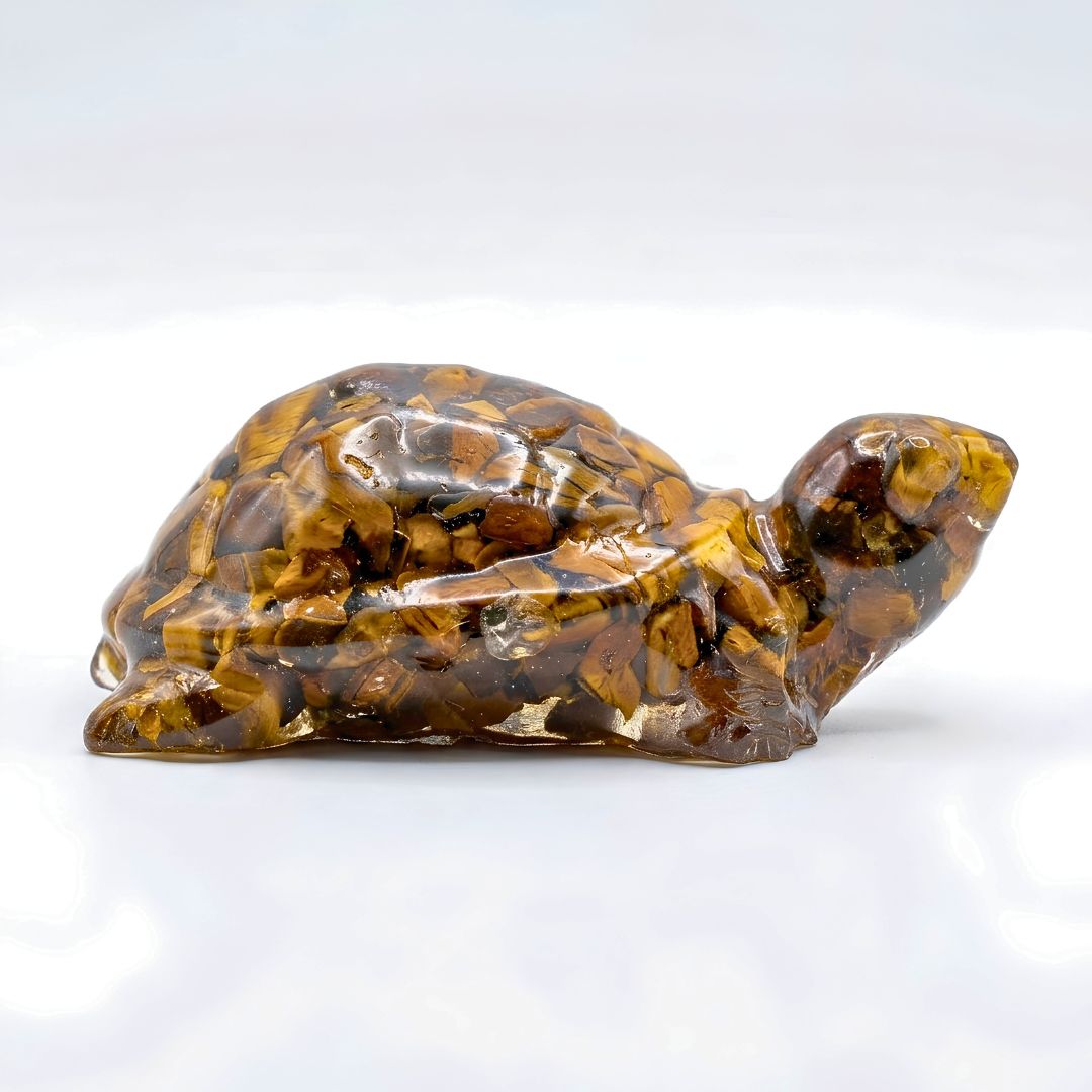 The Royal Drishti: Golden Tiger Eye Prosperity Turtle