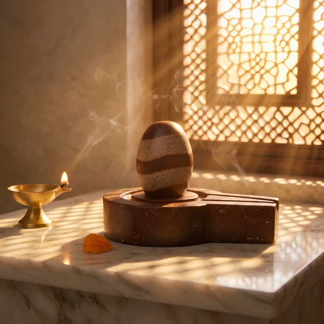 Sacred River-Sourced Narmadeshwar Shivling & Jaladhari