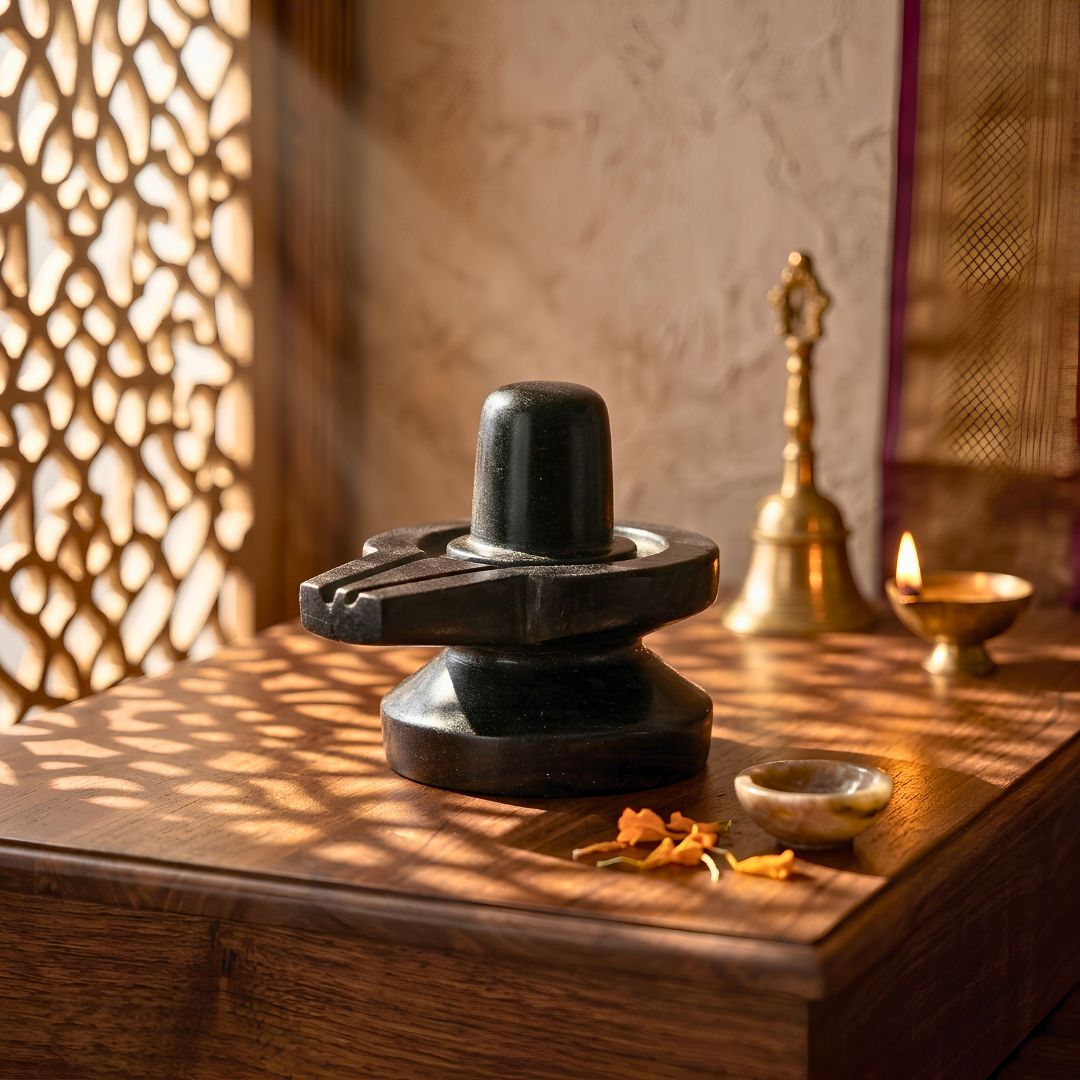 Akhand Single-Stone Narmadeshwar Shivling Set