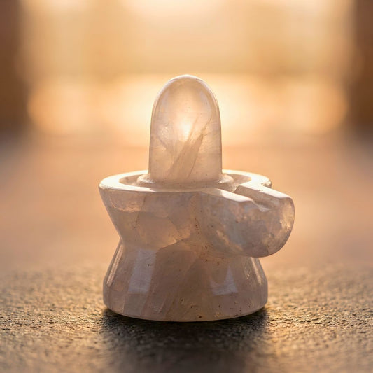 Natural Moonstone Shivling with Integrated Jaladhari