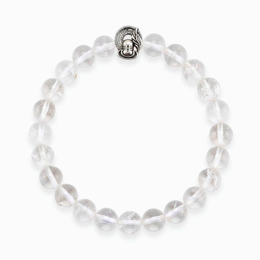 Shiv Aashirwad Sphatik Bracelet – Natural Clear Quartz with Lord Shiva Charm