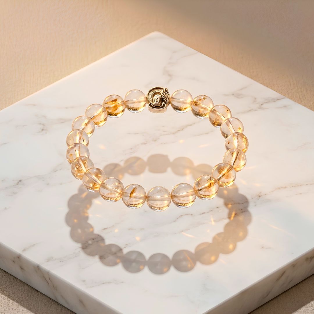 Shiv Aashirwad Sphatik Bracelet – Natural Clear Quartz with Lord Shiva Charm