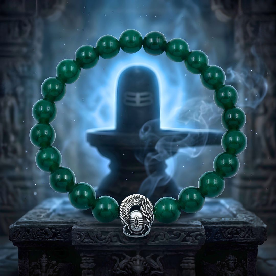 Shivling Shakti Aventurine Bracelet – Green Aventurine Lucky Stone for Men & Women