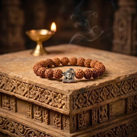 Shiv Kripa Rudraksha Bracelet – Original Rudraksha Beads with Lord Shiva Charm