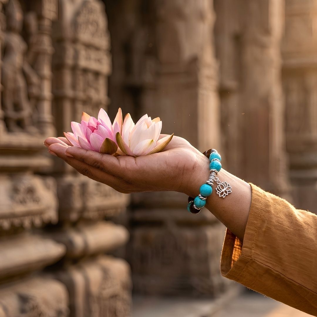 Guru Kamal Gatta Turquoise (Firoja) Bracelet – Lotus Seed for Luck & Protection