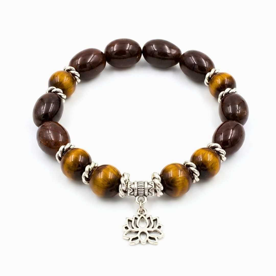 Hanuman Kamal Gatta Tiger Eye Bracelet – Lotus Seed for Courage & Confidence