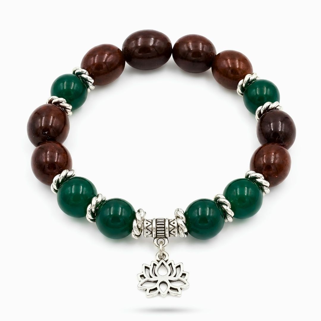Lakshmi Kamal Gatta Green Jade Bracelet – Lotus Seed for Luck & Prosperity