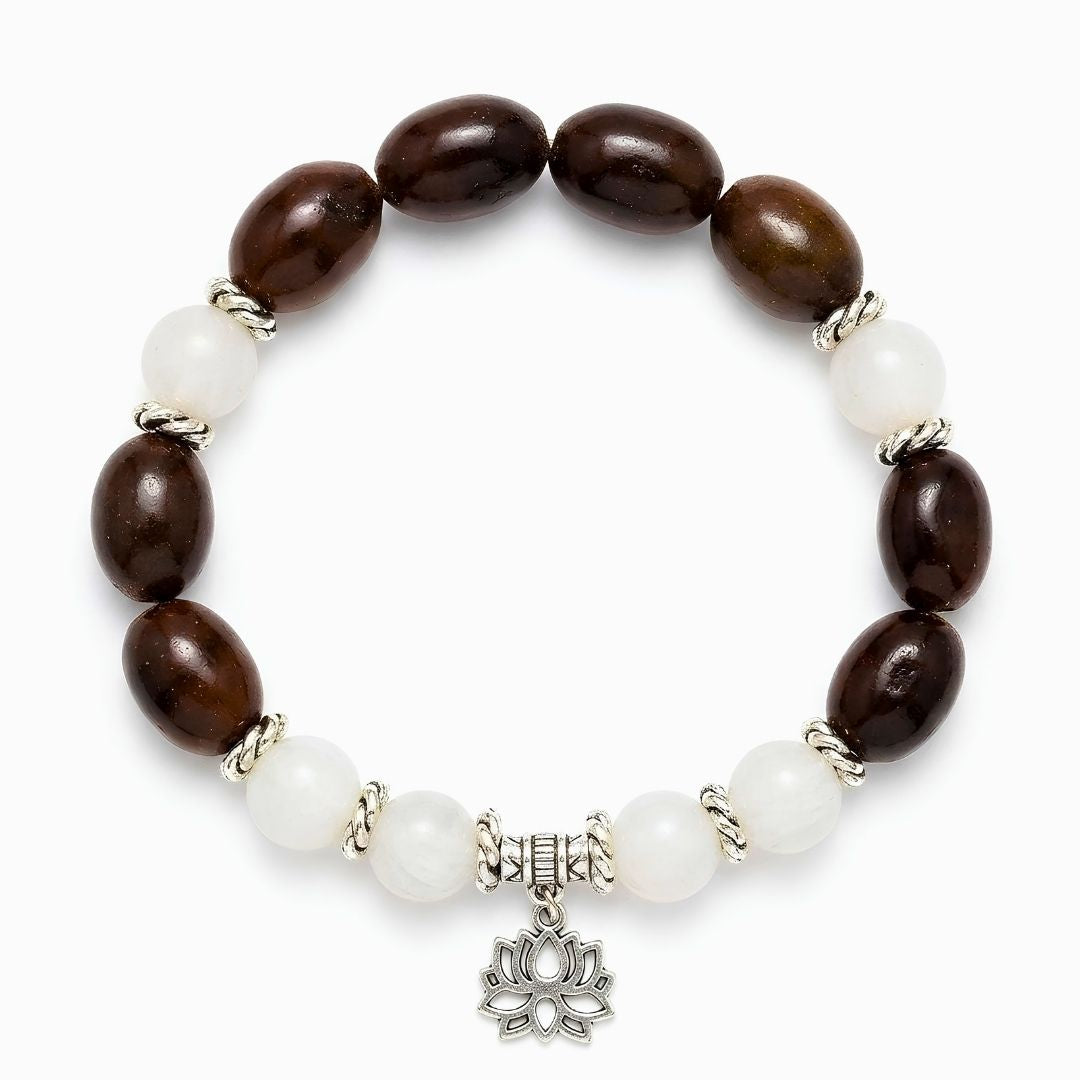 Chandra Kamal Gatta Moonstone Bracelet – Lotus Seed for Calm & New Beginnings