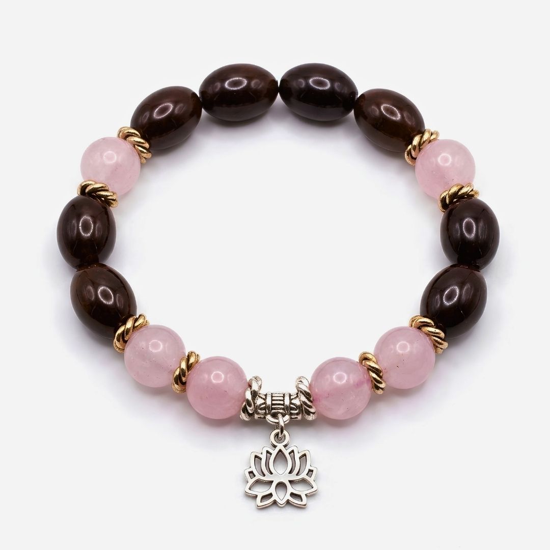 Radha-Krishna Kamal Gatta Rose Quartz Bracelet – Lotus Seed for Love & Harmony