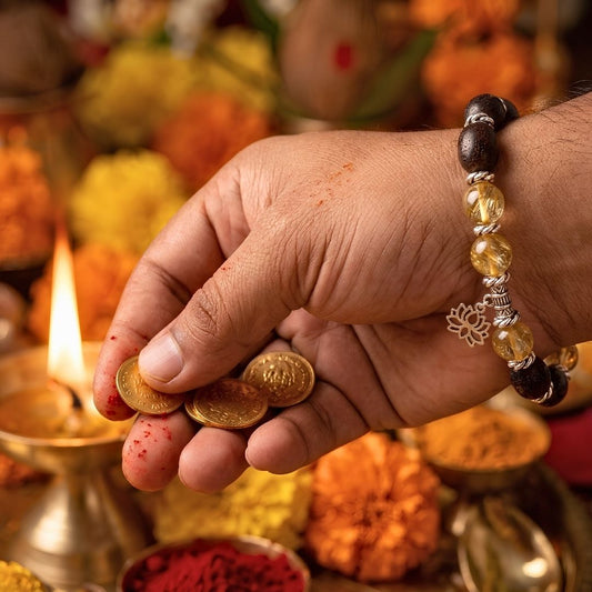 Dhan Lakshmi Kamal Gatta Citrine Bracelet – Lotus Seed for Wealth & Success