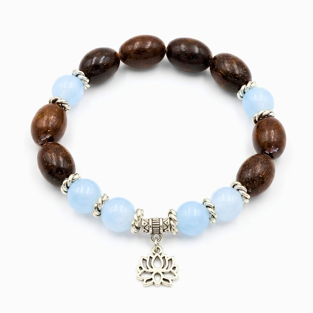 Varuna Kamal Gatta Aquamarine Bracelet – Lotus Seed for Calm & Clarity