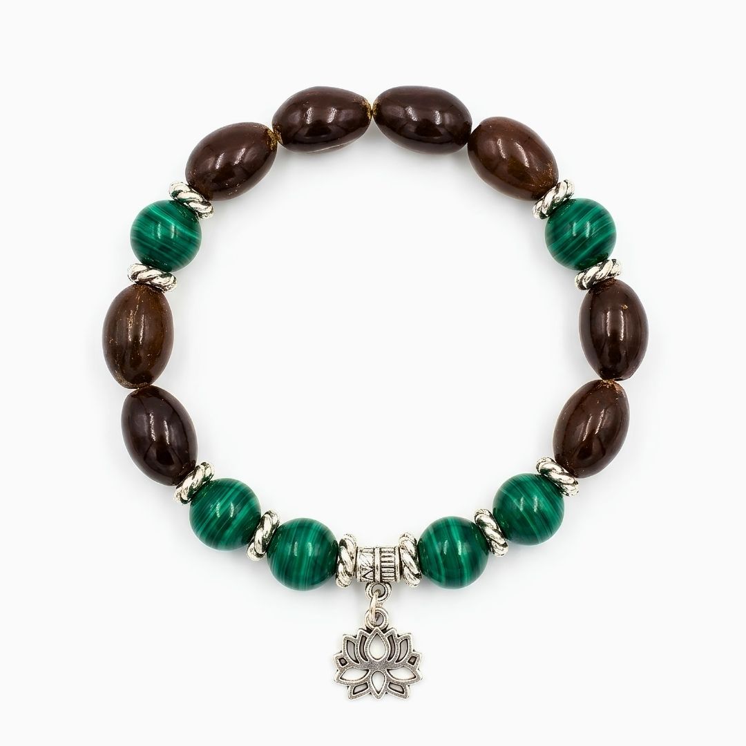 Kali Kamal Gatta Malachite Bracelet – Lotus Seed for Protection & Transformation