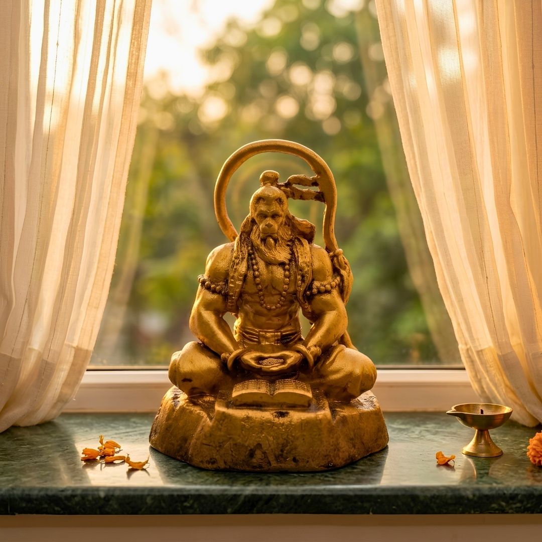Dhyan Hanuman Statue with Sacred Scripture – Bring Peace, Focus & Positive Energy to Your Workspace