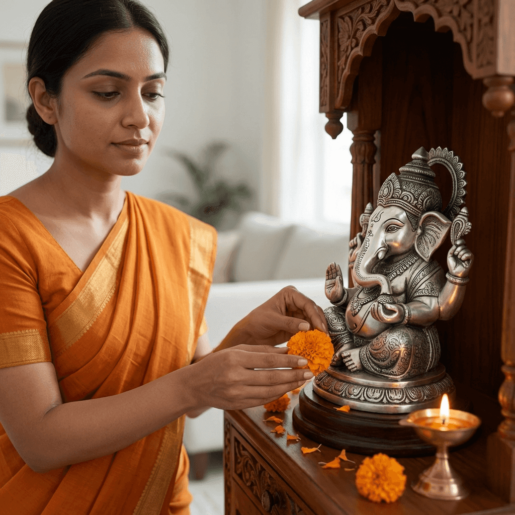 Silver Ganesha Statue