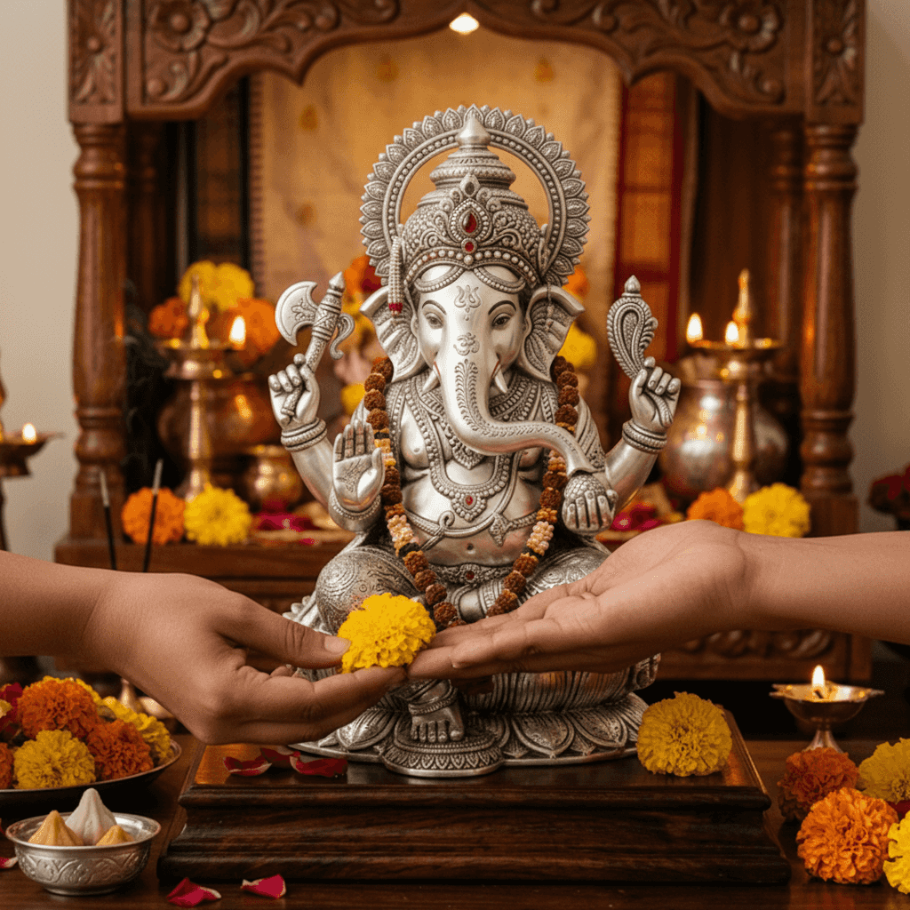 Silver Ganesha Statue