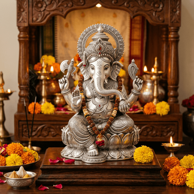Silver Ganesha Statue