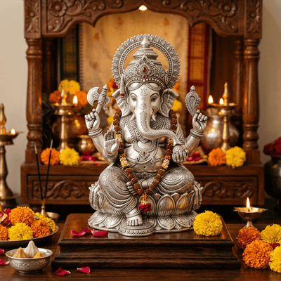 Silver Ganesha Statue